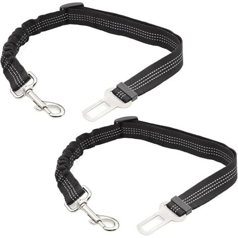 Harnais de sécurité pour 2 chiens avec ceinture de sécurité, laisse et élastique antichoc pour chat, clip de fixation réglable, accessoires de voyage pour la sécurité des sièges de voiture.
