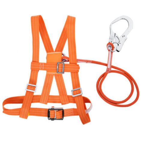 Harnais de sécurité réglable 5m – Ceinture de sécurité et corde de sauvetage – Tour de taille 50-120 cm – Certification CE
