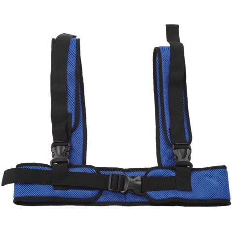 Harnais de sécurité respirant pour fauteuil roulant, ceinture ajustable de maintien corporel bleu