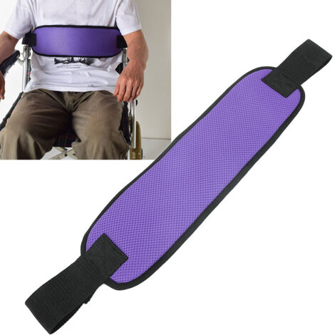 Harnais de sécurité respirant pour fauteuil roulant - Ceinture ajustable violette pour seniors