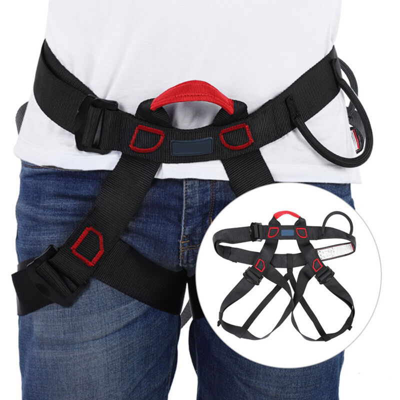Harnais de sécurité,Ceinture de sécurité demi-corps pour escalade, alpinisme, rappel, travail aérien (noir) Rapanda
