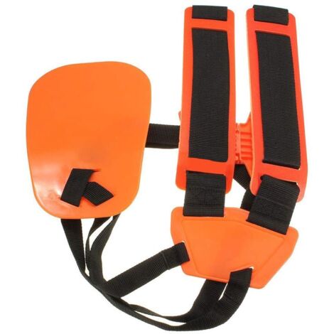 Harnais Débroussailleuse- Bandoulière Double - Harnais de Doudeuse- pour Débroussailleuse, Tronçonneuse et Tondeuse à Gazon Compatible avec FS, Taille-Bordures série km,Orange