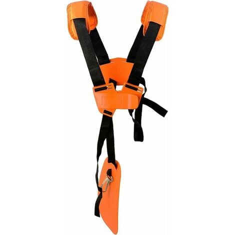 ERHOPE Harnais Débroussailleuse- Bandoulière Double - Harnais de Doudeuse- pour Débroussailleuse, Tronçonneuse et Tondeuse à Gazon Compatible avec Stihl FS, Taille-Bordures série km,Orange