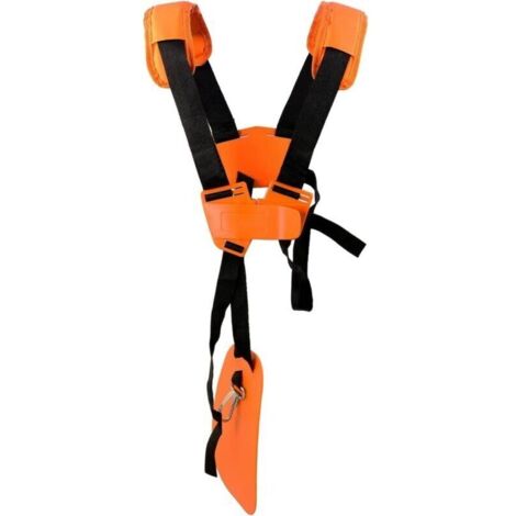Harnais Débroussailleuse- Bandoulière Double - Harnais de Doudeuse- pour Débroussailleuse, Tronçonneuse et Tondeuse à Gazon Compatible avec Stihl FS, Taille-Bordures série km,Orange