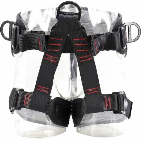 Harnais d'escalade Baudrier Escalade Guide Harnais d'Élagage Ceinture de Sécurité Sangles Demi-Corps pour Homme Femme Alpinisme Descente en Rappel (Noir)