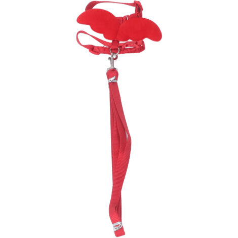 Harnais en Forme d'Ailes pour Canard, Laisse Réglable pour Petits Animaux, Corde de Traction pour Dressage en Extérieur Rouge