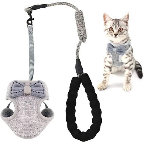Harnais et laisse pour chat anti-fugue, harnais-gilet souple et ajustable pour chatons, respirant.
