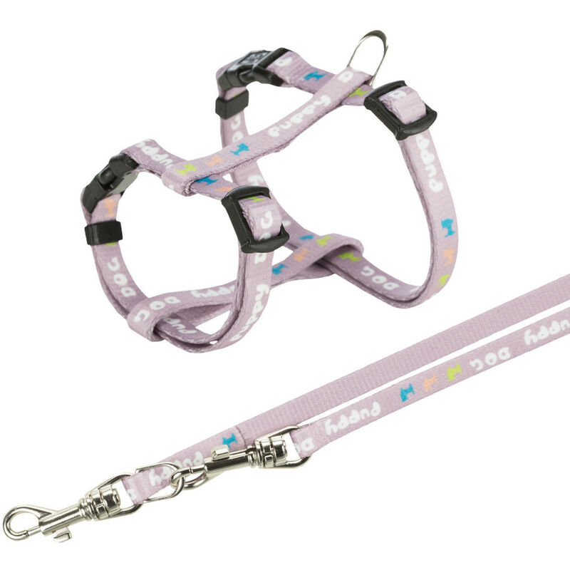Trixie - Harnais Junior 23-34 cm/8 mm avec laisse mauve pour chiot