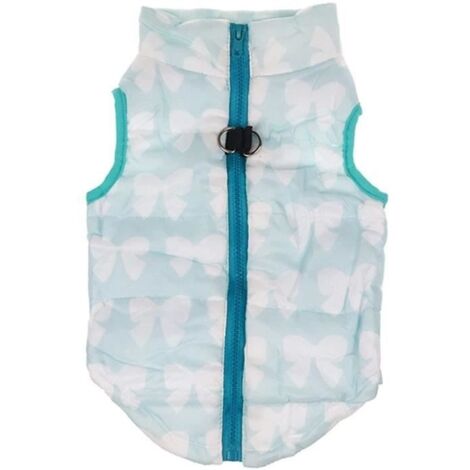 Harnais Manteau Gilet pour Petit Chien Chiot Chat Veste,Vetement Habit Hiver Chien,Yorkshire Chat Chiot Veste Fermeture Bleu-XS.