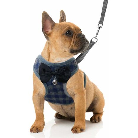 Harnais Pour Animal De Compagnie + Laisse Pour Animal De Compagnie - Harnais Pour Chiot En Laisse De Chaton Classique À Carreaux Pour Petits Chiens Et Grands Chats