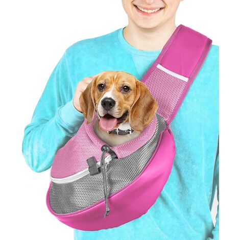 Harnais pour animal domestique - Sac de transport pour chiot et chat - Pour chiot, chiot, Yorkie, chihuahua, bébé, Papoose Bjorn - Sac à dos de pré-randonnée (Rose-L)