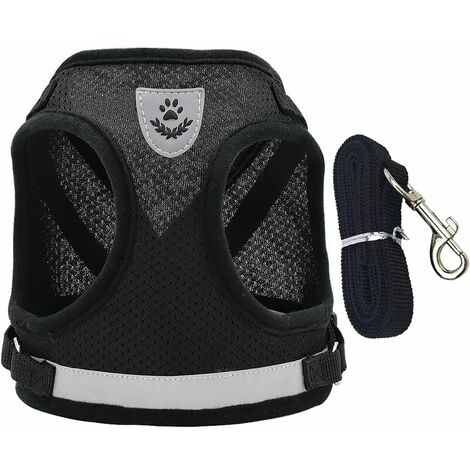 Harnais pour chat, harnais pour animal de compagnie, petite laisse réglable et respirante pour petits animaux (S)