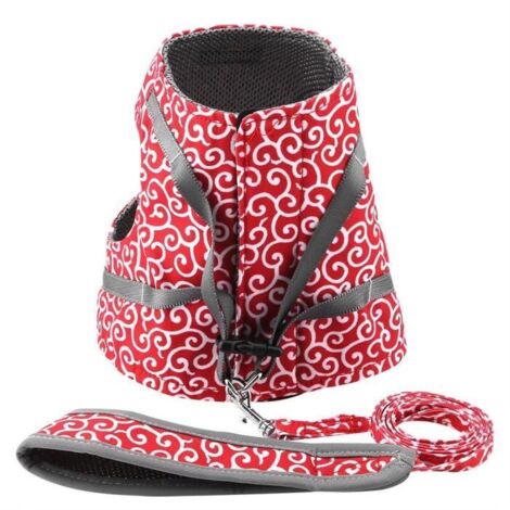 Harnais pour chat - HEN - Gilet rembourré - Rouge - Taille XS - 42g