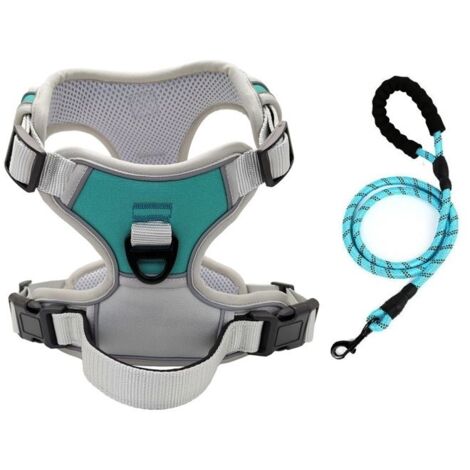 Harnais pour chien avec gilet réfléchissant devant + corde (taille S)