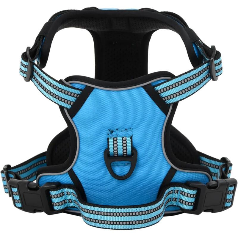 Harnais pour chien avec laisse et collier réglables bleu m - Vidaxl
