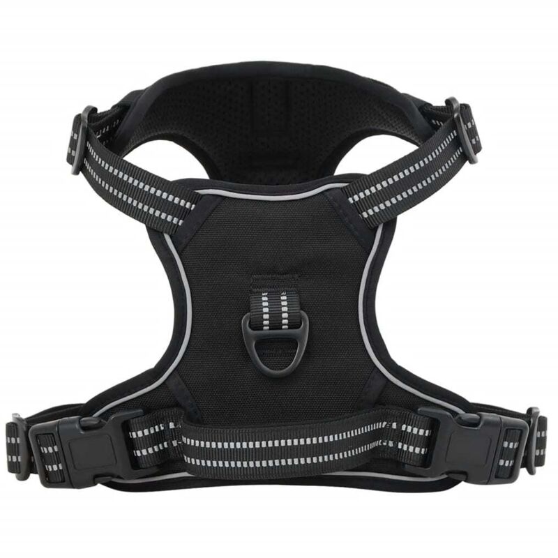 Harnais pour chien avec laisse et collier réglables noir l - Vidaxl