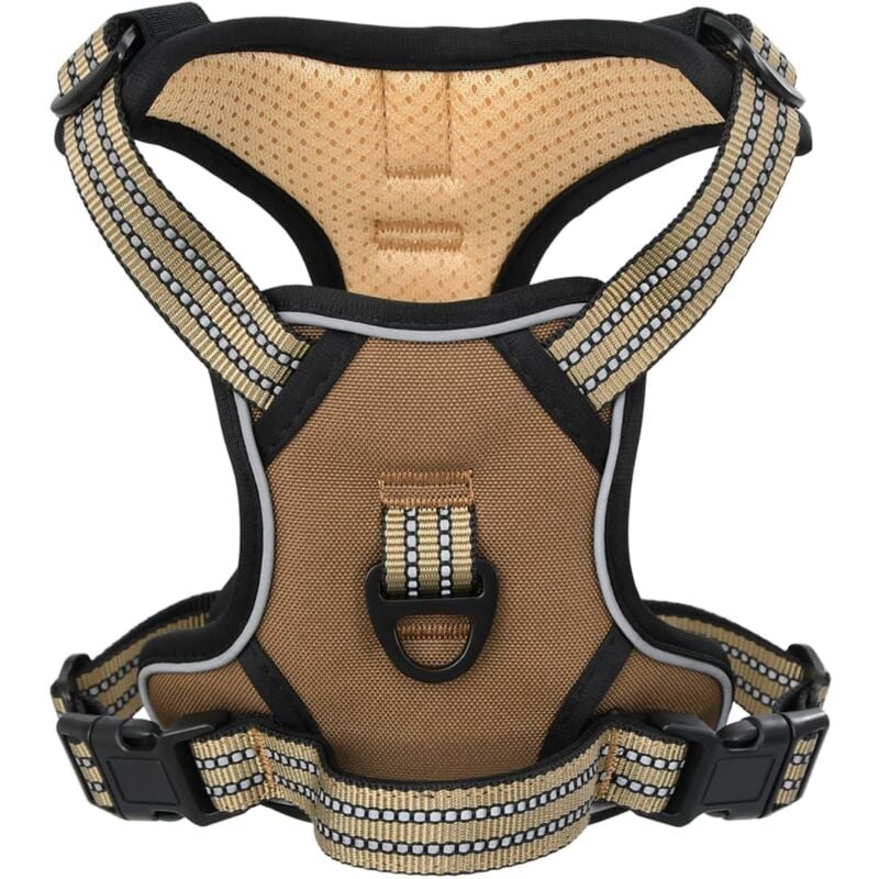 Harnais pour chien avec laisse et collier réglables marron l - Vidaxl