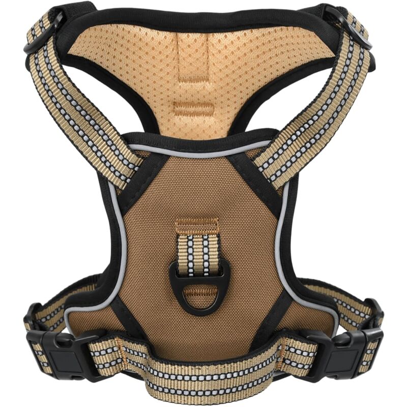 Harnais pour chien avec laisse et collier réglables marron s Vidaxl