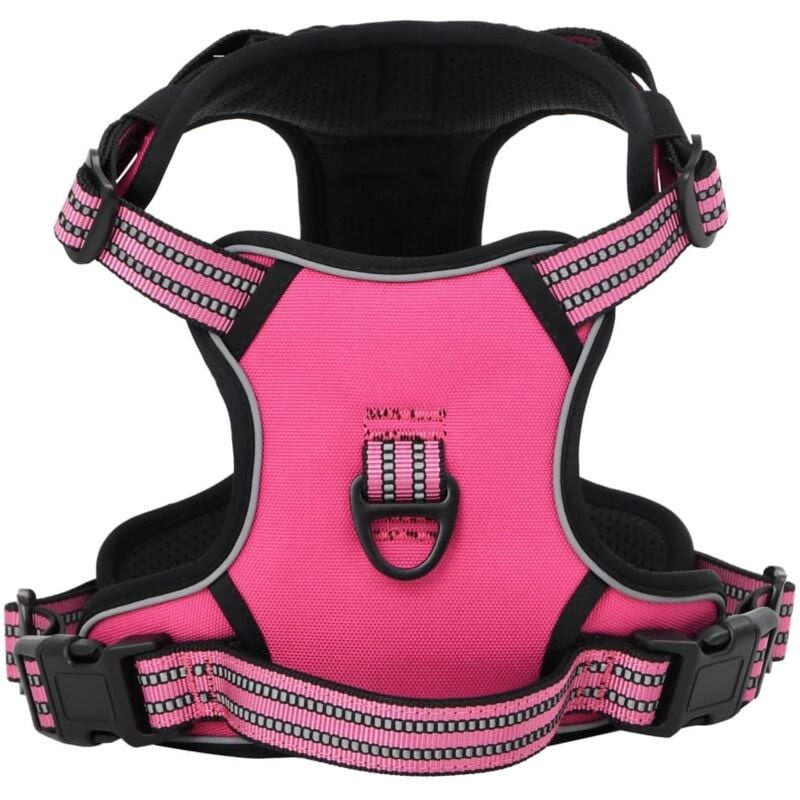 Harnais pour chien avec laisse et collier réglables rose s Vidaxl