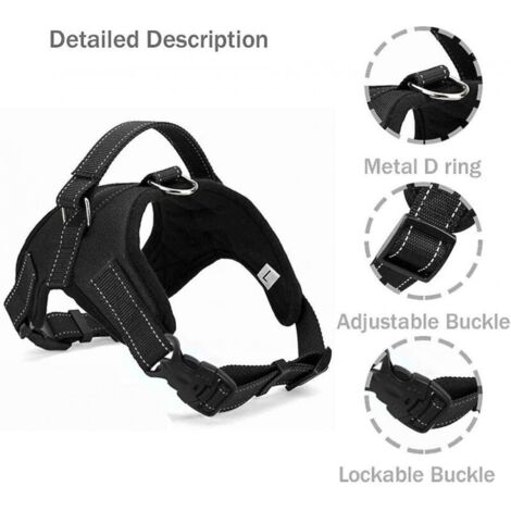 Harnais pour chien avec poignée, facile à contrôler, sangle de poitrine réglable, avec poignée de contrôle, respirant et Durable XL
