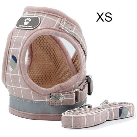 Harnais pour chien en maille rembourrée avec laisse, gilet réfléchissant pour animaux de compagnie en extérieur, pour petit chie