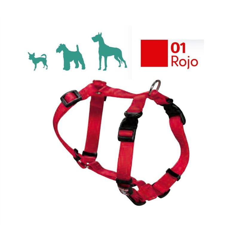 Harnais pour chien en nylon basique 2.5 cm pour tailles moyennes Harnais pour chien en nylon basique 2.5 cm pour tailles moyennes