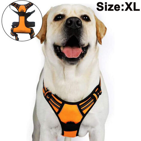 Harnais Pour Chien, Harnais Pour Animal De Compagnie Sans Traction Avec 1 Clips De Laisse, Gilet Pour Chien Rembourré Doux Réglable, Gilet Oxford Réfléchissant Sans Étranglement Pour Animal De Compagn