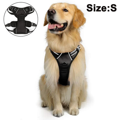 Harnais Pour Chien, Harnais Pour Animal De Compagnie Sans Traction Avec 1 Clips De Laisse, Gilet Pour Chien Rembourré Doux Réglable, Gilet Oxford Réfléchissant Sans Étranglement Pour Animal De Compagn