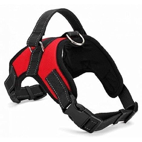 Harnais pour chien - MikoTech - Taille XL - Nylon ajustable - Couleur rouge - Pour grand chien