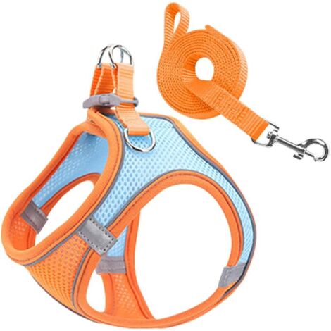Harnais pour chien réfléchissant réglable sans tension (orange XS)