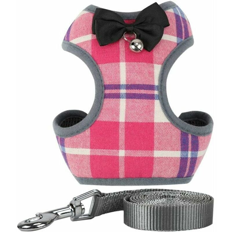 Harnais pour chiens chiens harnais pour chats harnais pour chats pour la randonnée gilet en maille d'air doux pour petits chiens chat mz123 (l, rose)