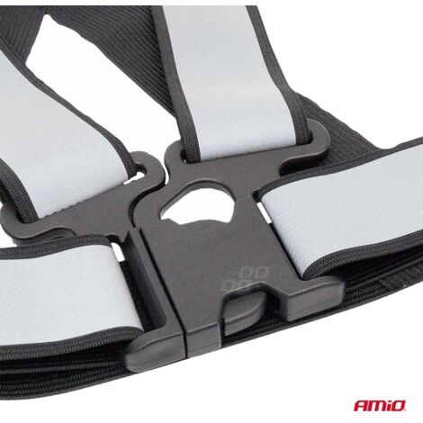 Harnais réfléchissant noir, gilet de sécurité réfléchissant AMIO-03938