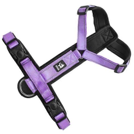 Harnais réglable pour chien avec laisse de traction, ensemble dos et poitrine souple et mignon, promenade extérieure, violet foncé, corde de sécurité pour animal.