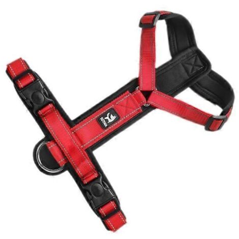 Harnais réglable pour chien avec laisse de traction, ensemble poitrine-dos souple et mignon, promenade extérieure, cordon rouge feuille d'érable, taille S-M.
