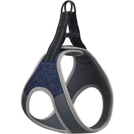 Harnais Step-In pour Chien avec Fermeture Velcro pour Petits et Moyens Chiens Harnais de Sécurité Réfléchissant Réglable Respirant Harnais Poitrine pour Marcher, Courir, Entraîner, Bleu L