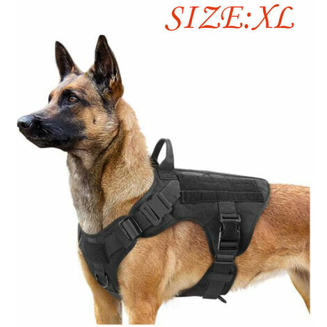 Harnais tactiques pour chiens, gilets militaires pour chiens de travail, harnais d'entraînement sans tension - xL