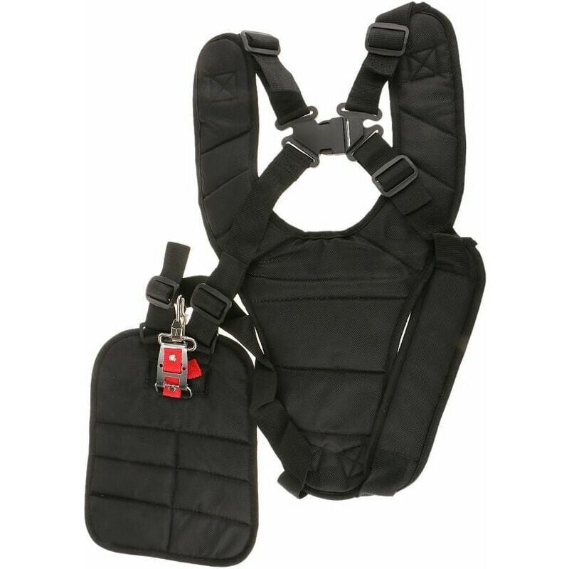 Harness with Double Padded Shoulder Strap, Safety Buttons, Suspenders for Brush Cutter, Mower and String Trimmer, Padded Shoulder, Safety Buttons,