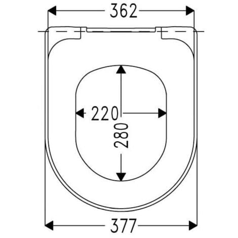 HAMBERGER Haro Tube WC-Sitz passend zu V+B Subway 541086 weiß, Scharniere Edelstahl, Klappdübel, Schlitzscheibe, ohne SoftClose