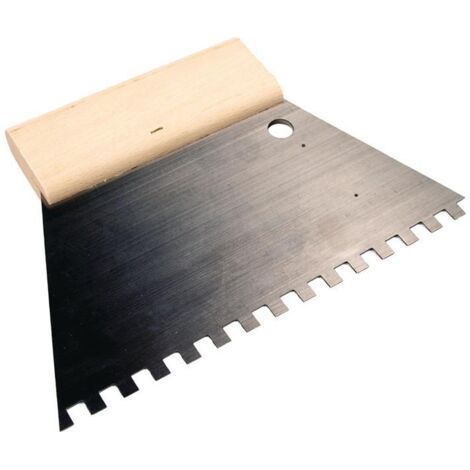 HAROMAC Kleberspachtel Länge 180 mm Breite 180 mmZahnung 8x8 mm rostfreier Edelstahl C4 Buchenholzgriff