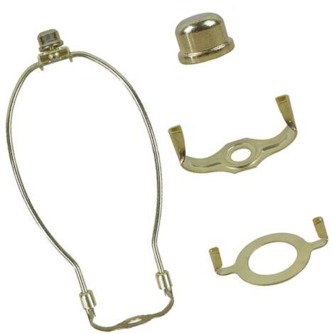 Harpe de lampe détachable avec embout décoratif pour lampe de table ou lampadaire, élégante et dorée, 25 cm (10 pouces)
