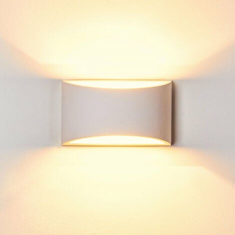 HARPERLIVING Harper Living White Art Deco Medium Plaster Indoor Wall Light (12 x 20 x 8.5cm)