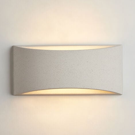 HARPERLIVING Harper Living White Concrete Art Deco Medium Plaster Indoor Wall Light (14 x 30 x 10cm)