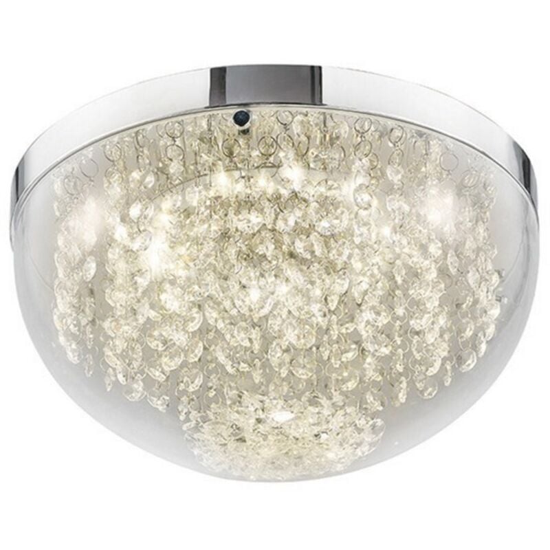 Inspired Diyas - Harper - Techo mediano 12W 950lm LED 4000K Cromo pulido, Cristal