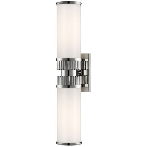 Harper Support de salle de bain à 2 lumières, nickel poli, verre
