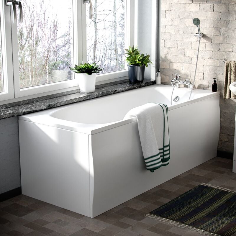 Harris 1700mm Standard Round Single Ended Bath, Legs, Front & End Panel White