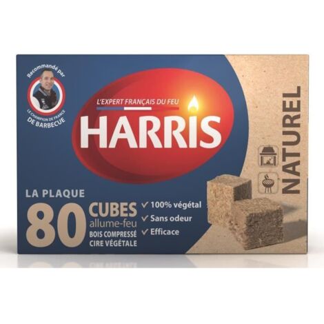HARRIS 80 cubes allume-feu naturels - Sans odeur