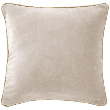 HARRIS - Coussin Déhoussable 45x45cm Velours de Coton Coloris Pampa
