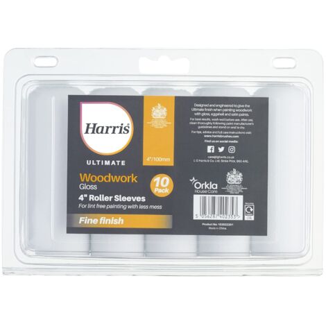 Harris Ultimate Woodwork - Manicotti per rullo lucidi, confezione da 10, 10,2 cm
