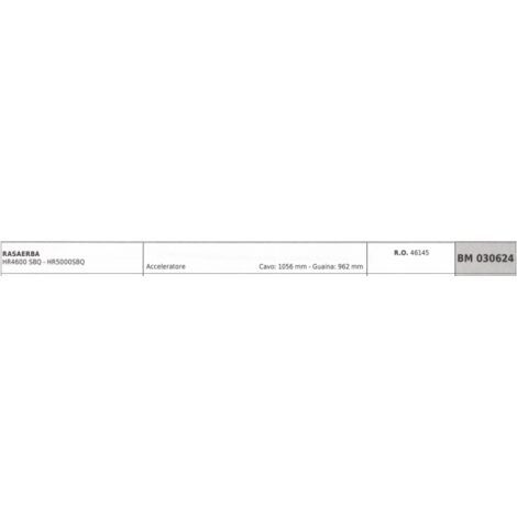 HARRY câble d'accélérateur pour tondeuse HR4600SBQ câble 1056 mm gaine 962 mm