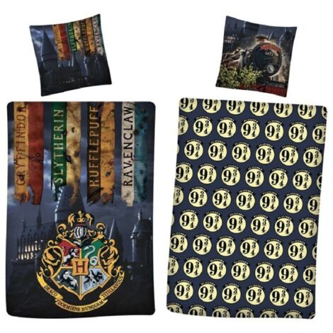 Harry Potter Bettwäsche-Set Decke & Kissenbezug 140x200 + 63x63 cm aus Microfaser